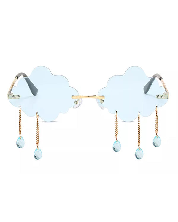 60s Light Blue Festive Cloud Glasses