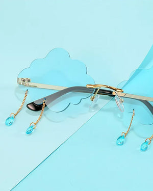 60s Light Blue Festive Cloud Glasses