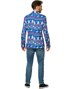 Blue Nordic Christmas Mens Suitmeister Jacket