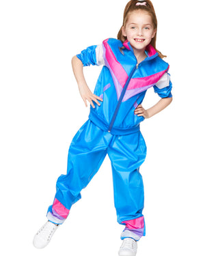 80s Blue Shell Suit Kids Costume