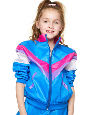 80s Blue Shell Suit Kids Costume