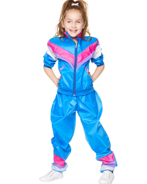 80s Blue Shell Suit Kids Costume