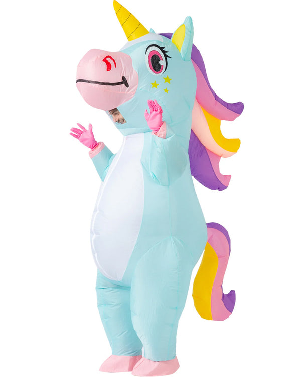 Blue Unicorn Inflatable Adult Costume