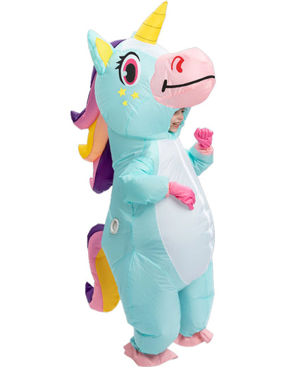 Blue Unicorn Inflatable Kids Costume