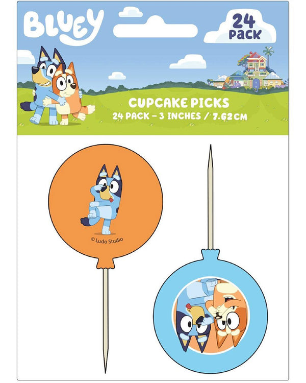 Bluey Cupcake Picks Pack of 24