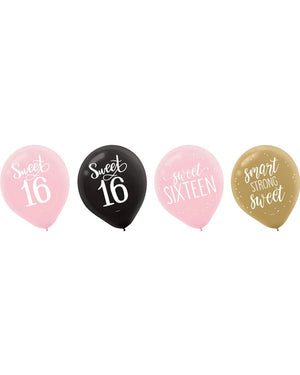 Blush Elegant Sixteen 30cm Assortment Latex Balloons Pack of 15