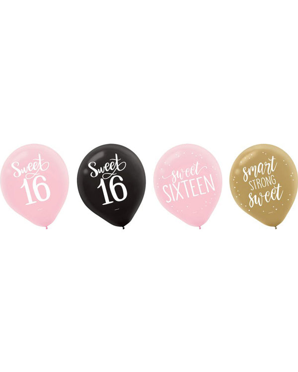 Blush Elegant Sixteen 30cm Assortment Latex Balloons Pack of 15