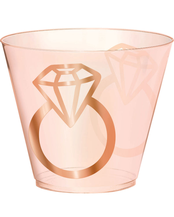 Blush Wedding 266ml Diamond Ring Plastic Tumblers Pack of 30