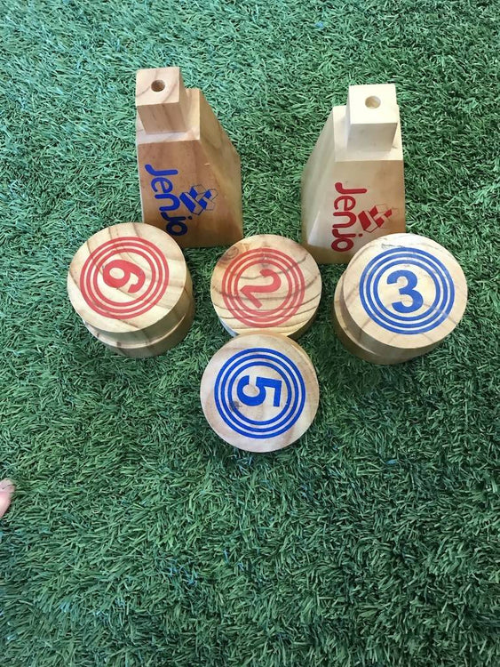 Wooden Rollers Bowling Outdoor Lawn Game Set