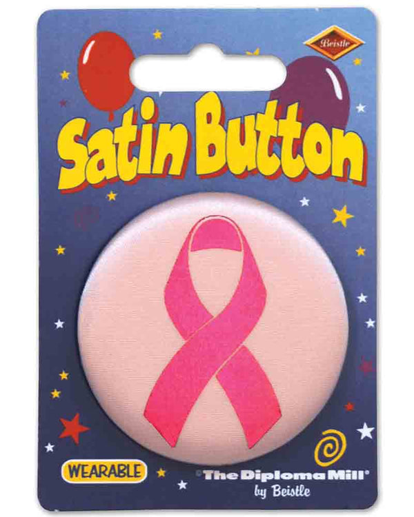 Pink Ribbon Satin Badge