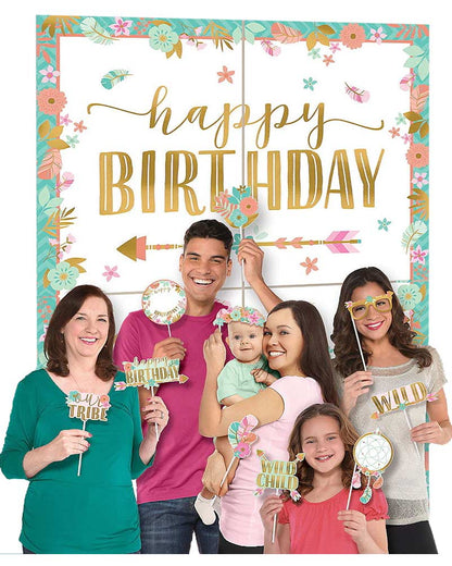 Boho Birthday Girl Scene Setter with Props Pack of 16