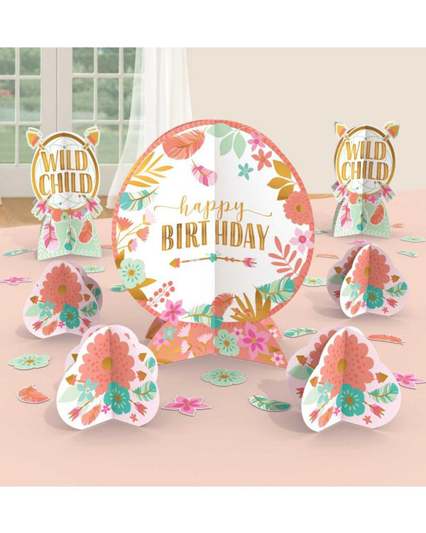 Boho Birthday Girl Table Centrepiece Kit