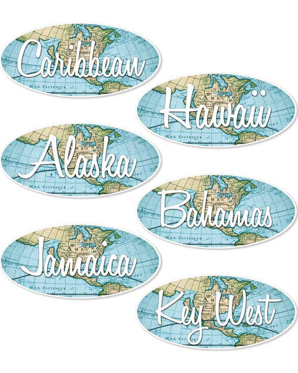 Bon Voyage Sign Cutouts Pack of 6