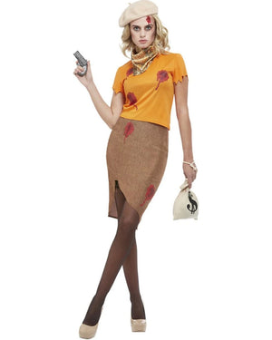 Bonnie Zombie Gangster Womens Costume