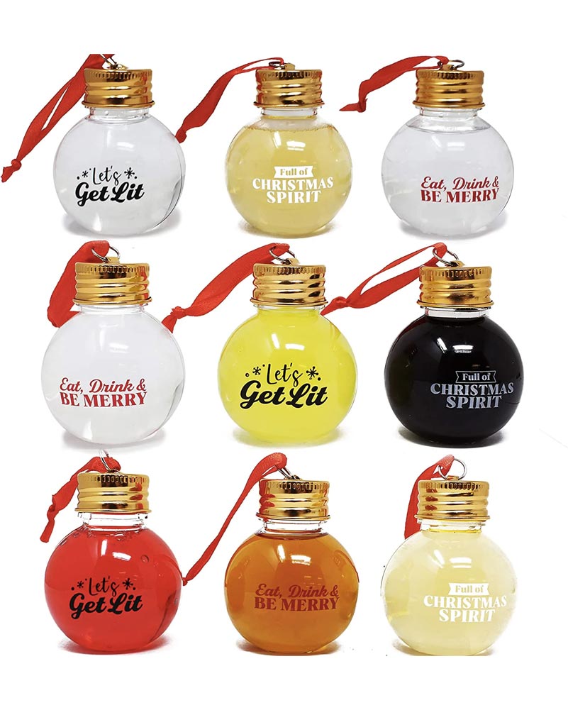 Christmas Boozeball Ornaments 5cm Pack of 9