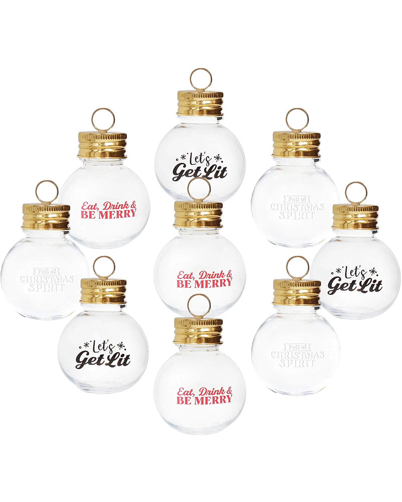 Christmas Boozeball Ornaments 5cm Pack of 9