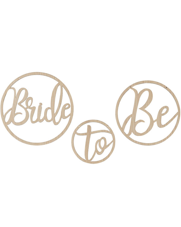 Botanical Hen Party Wooden Bride To Be Hoops Pack of 3
