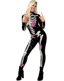 Botanical Skeleton Bodysuit Womens Halloween Costume