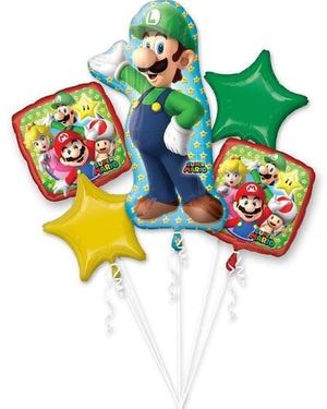 Bouquet Super Mario Brothers Luigi Pack of 5 Balloon
