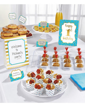 1st Birthday Boy Buffet Decoration Kit Pack of 12