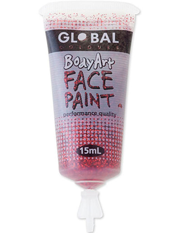 BodyArt Red Body Glitter Paint 15ml