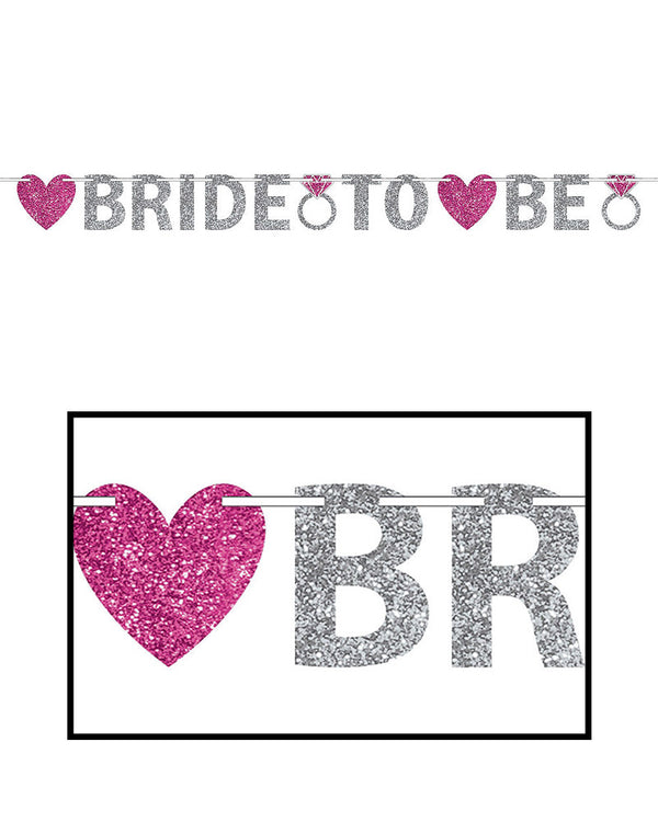 Bride to Be Glitter Ribbon Banner 3.7m