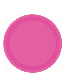 Bright Pink 23cm Round Paper Plates Pack of 20