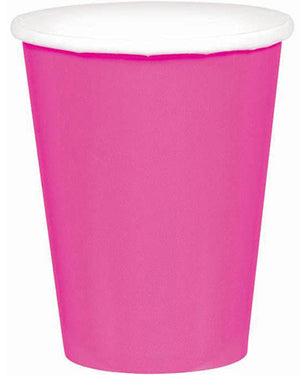 Bright Pink 266ml Paper Cups Pack of 20