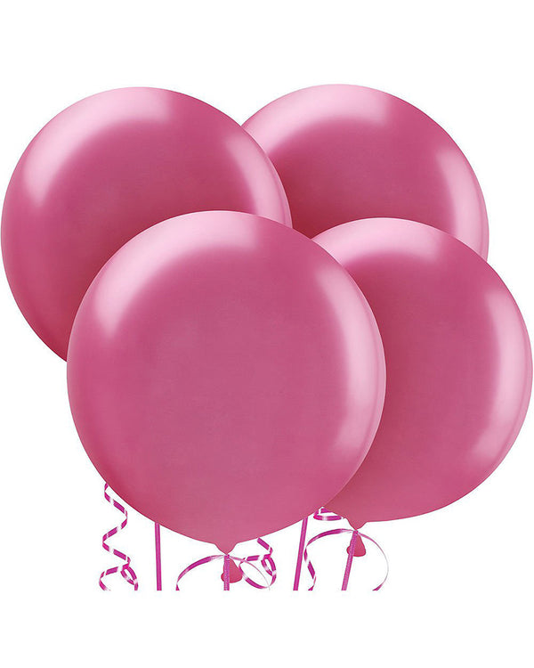Bright Pink 60cm Latex Balloon Pack of 4