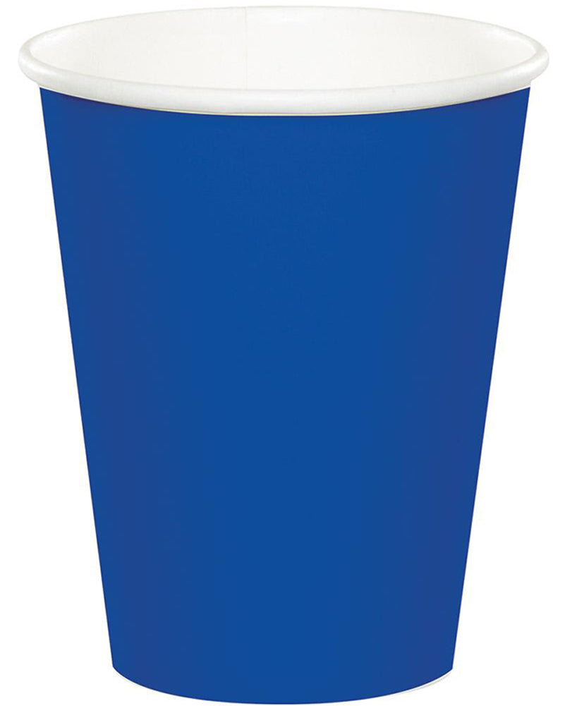 Bright Royal Blue 266ml Paper Cups Pack of 20
