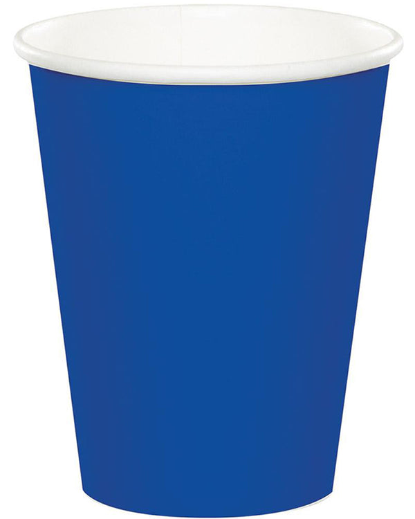 Bright Royal Blue 266ml Paper Cups Pack of 20