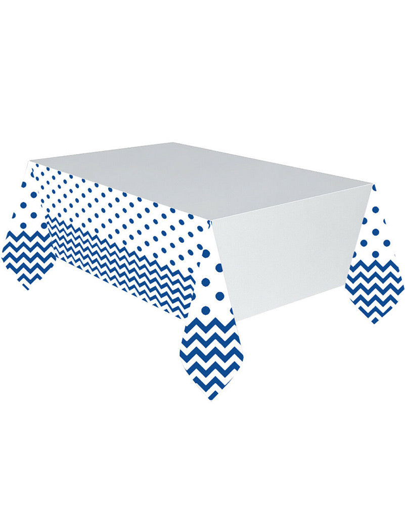 Bright Royal Blue Chevron Tablecover