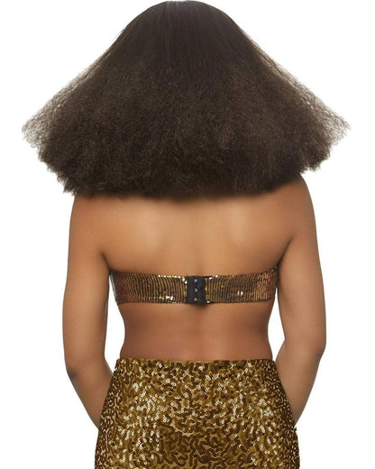 70s Disco Diva Crimped Brown Wig