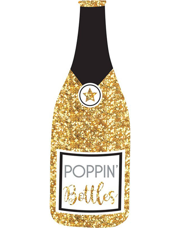 Bubbly Jumbo Gold Glittered Bottle 80cm Photo Prop