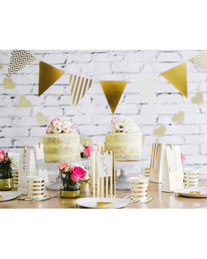Gold Spots Stripes and Chevron Bunting