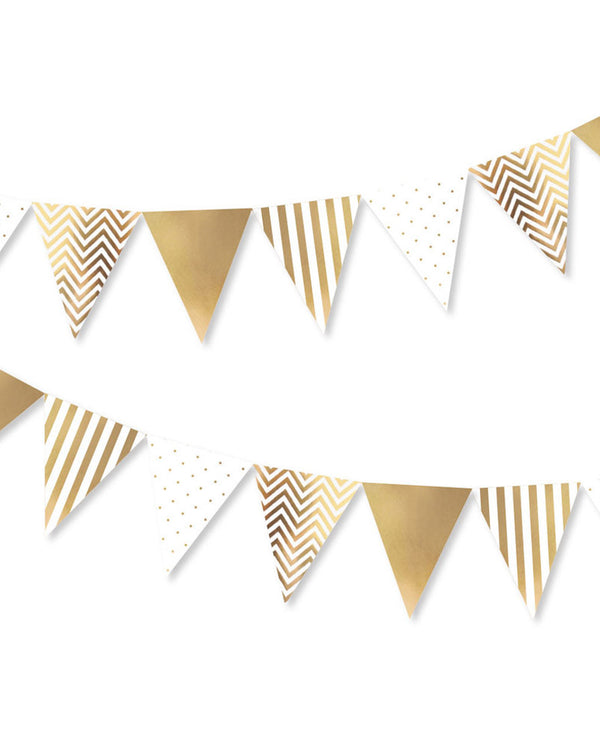 Gold Spots Stripes and Chevron Bunting