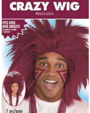 Burgundy Crazy Wig