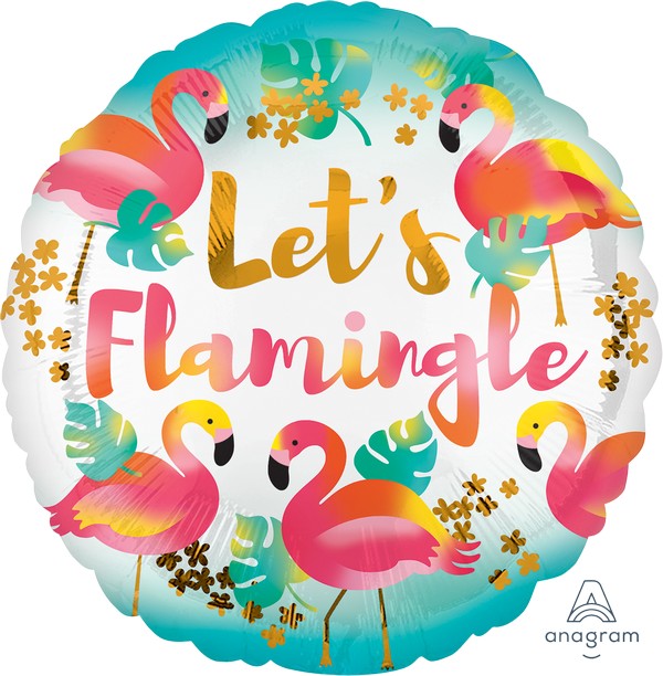 45cm Standard HX Lets Flamingle Balloon
