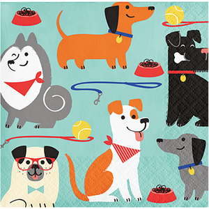 Dog Party Beverage Napkins Pack of 16