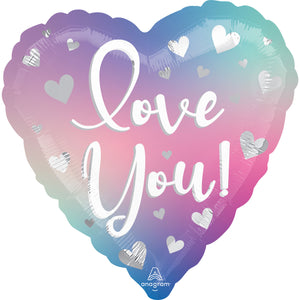 Valentines Day Love You Filtered Ombre 45cm Foil Balloon