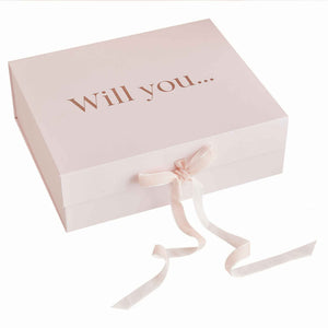 Blush Hen Bridesmaid Proposal Box Rose Gold Foil