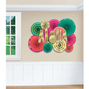 Aloha Fans and Cutouts Deluxe Decorating Kit Pack of 22