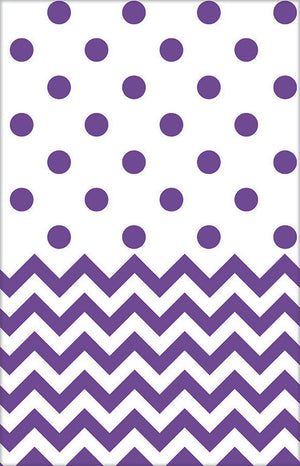 Chevron Plastic Tablecover New Purple