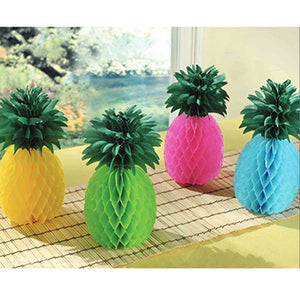 Pineapple Honeycomb Table Centrepieces Assorted Colours Pack of 4