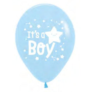 Sempertex 30cm Its a Boy Star Pastel Matte Blue - 25PK Balloon
