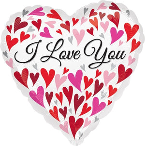 Valentines Day I Love You Happy Hearts 45cm Foil Balloon