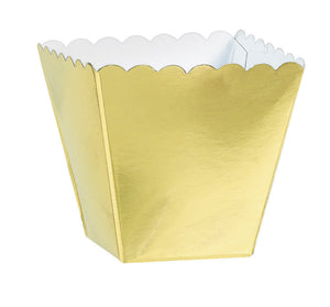 Mega Pack Scalloped Paper Favor Box - Gold Pack of 100