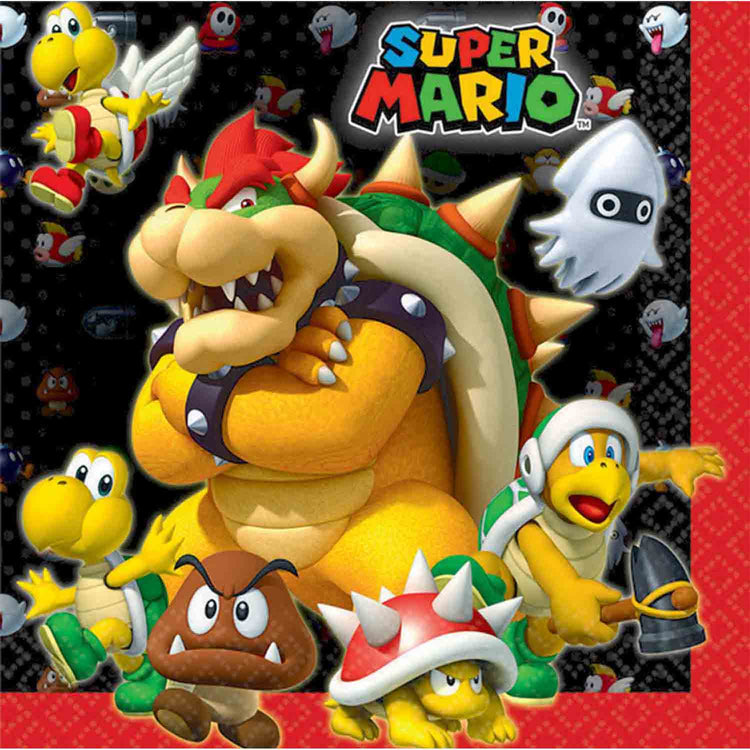 Super Mario Brothers Lunch Napkins Pack of 16
