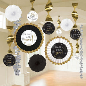 Happy New Year Decorating Kit Black Silver & Gold
