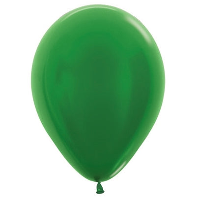 Sempertex 30cm Metallic Green Latex Balloons 530, 100PK Pack of 100